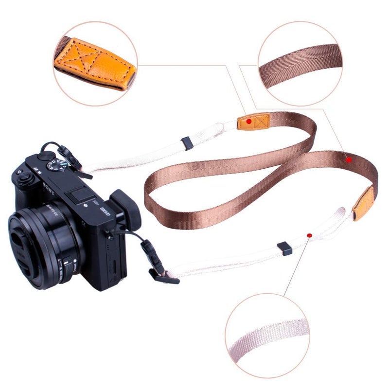 VKO Camera Strap, Quick Release Slim Camera Neck Shoulder Strap for Mirrorless Cameras Coffee - Image 5